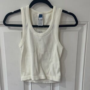 Old Navy Cream Ribbed Tank Top